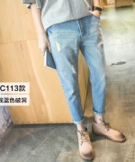 龐德先生 - 牛仔褲系列 新款上市 C113款 淺藍破洞