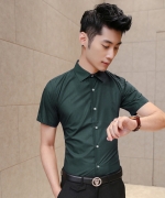 韓版修身商務短袖襯衫