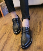 花紋尖頭韓系皮鞋